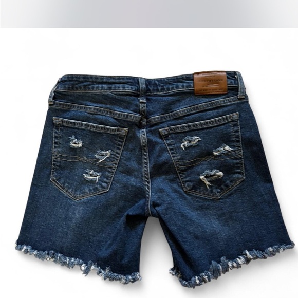 Lucky Brand‎ Denim Shorts Distressed Frayed Hem Dark Wash - Picture 4 of 5